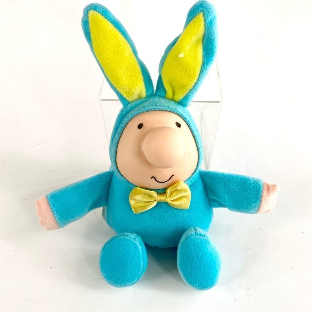Vintage Ziggy Easter Plush 1988 Blue Yellow Bunny Ears